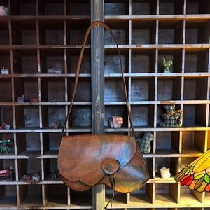 Brown vintage Leather Shoulder Bag